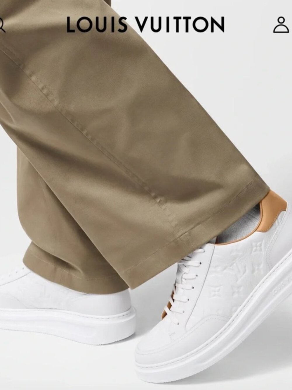 Louis Vuitton Beverly Hills Sneaker White Leather European EU Size 42 (US 8.5-9)